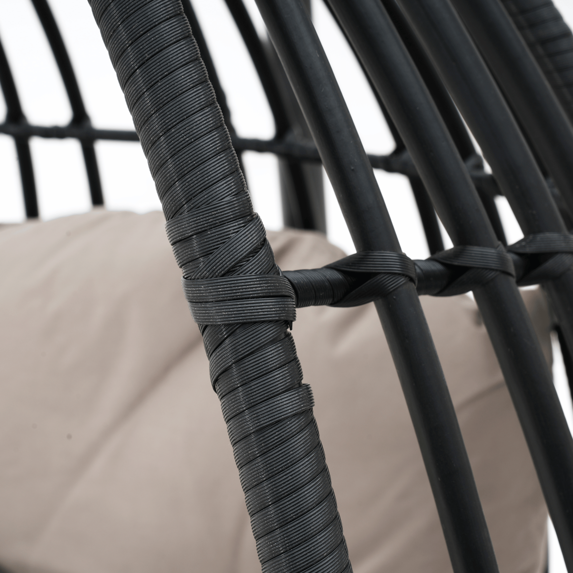 Koala Luxury Double Hanging Egg Chair - Black Wicker Outdoor Furniture