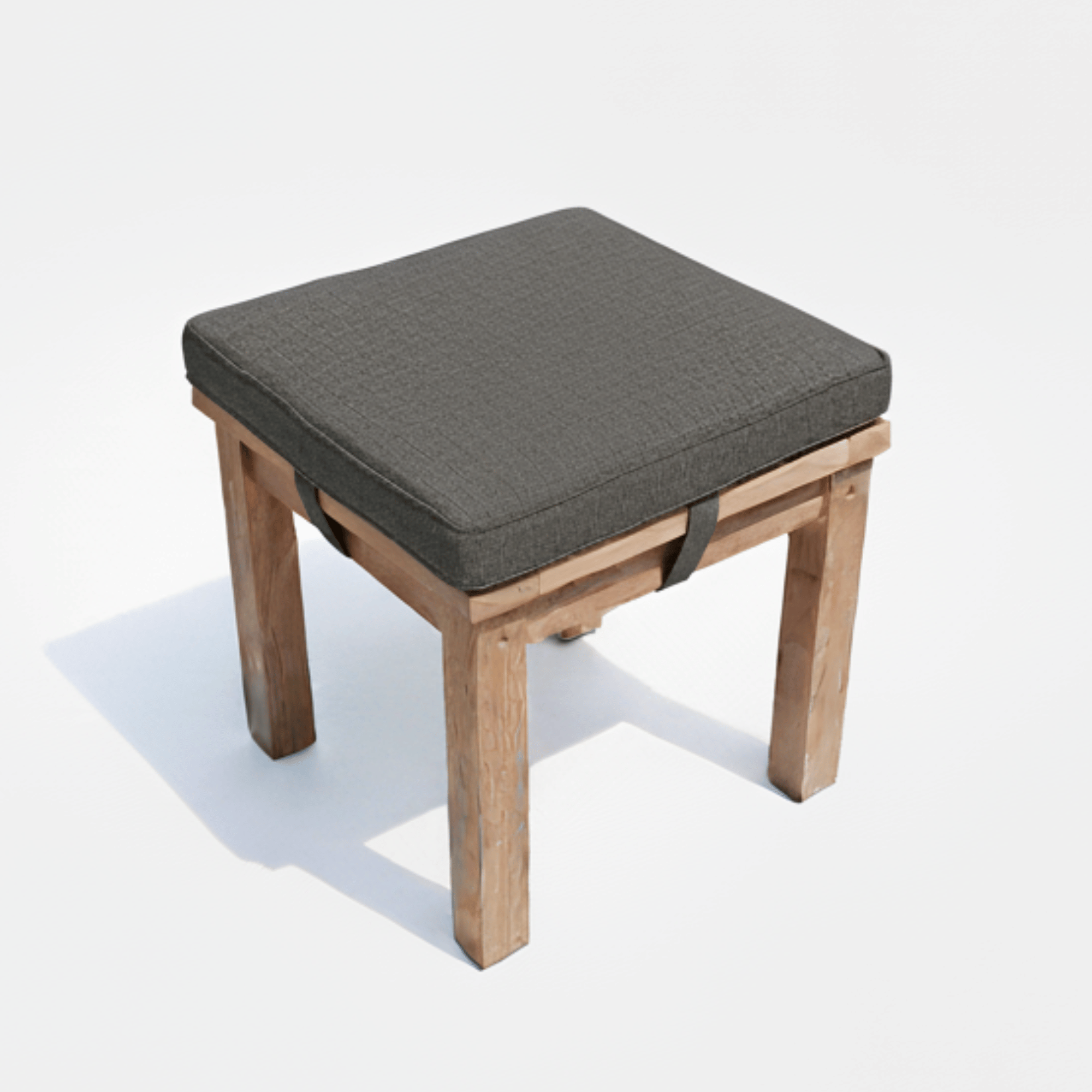 Lombok 45cm Teak Ottoman - Dove