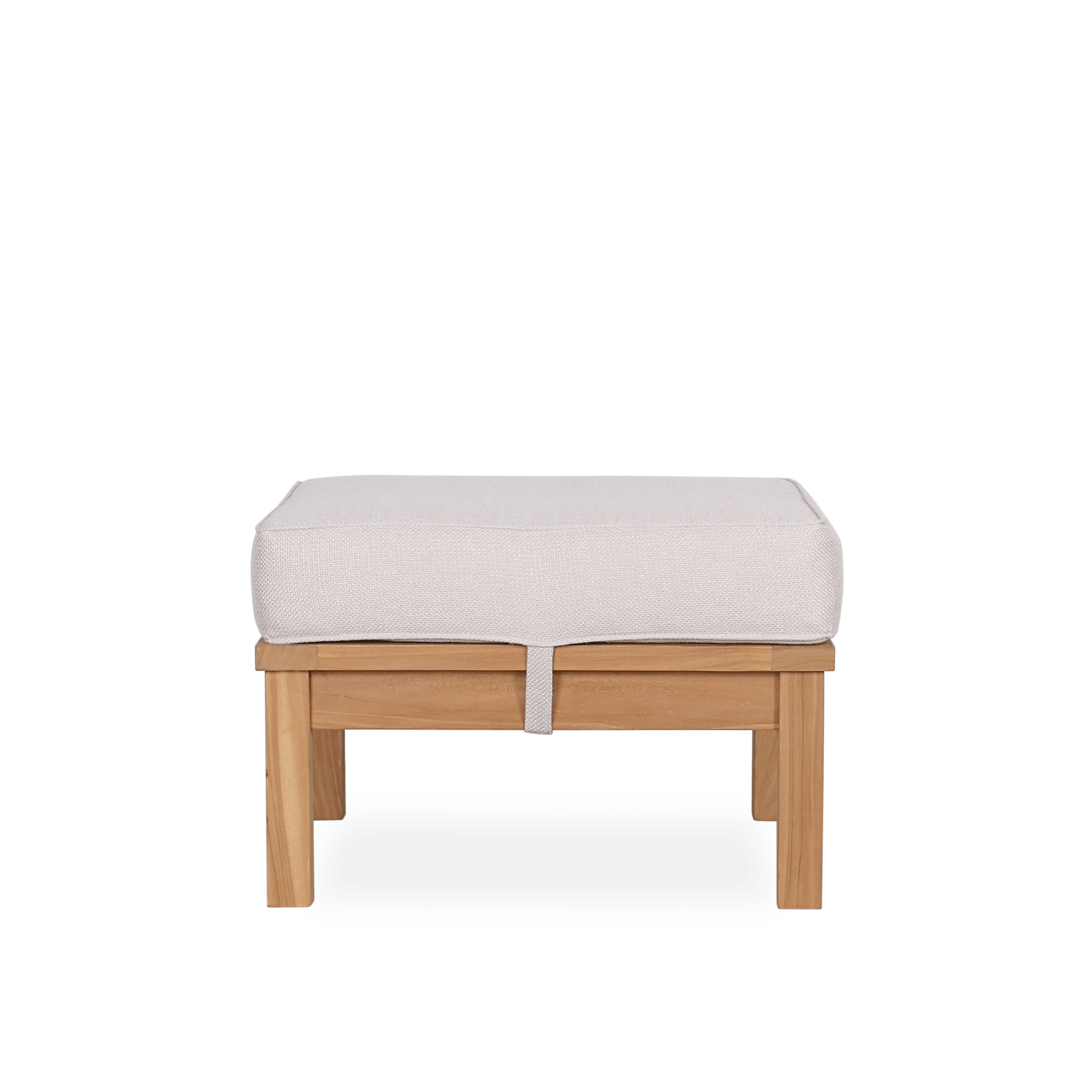 Lombok 65cm Teak Ottoman - Wheat