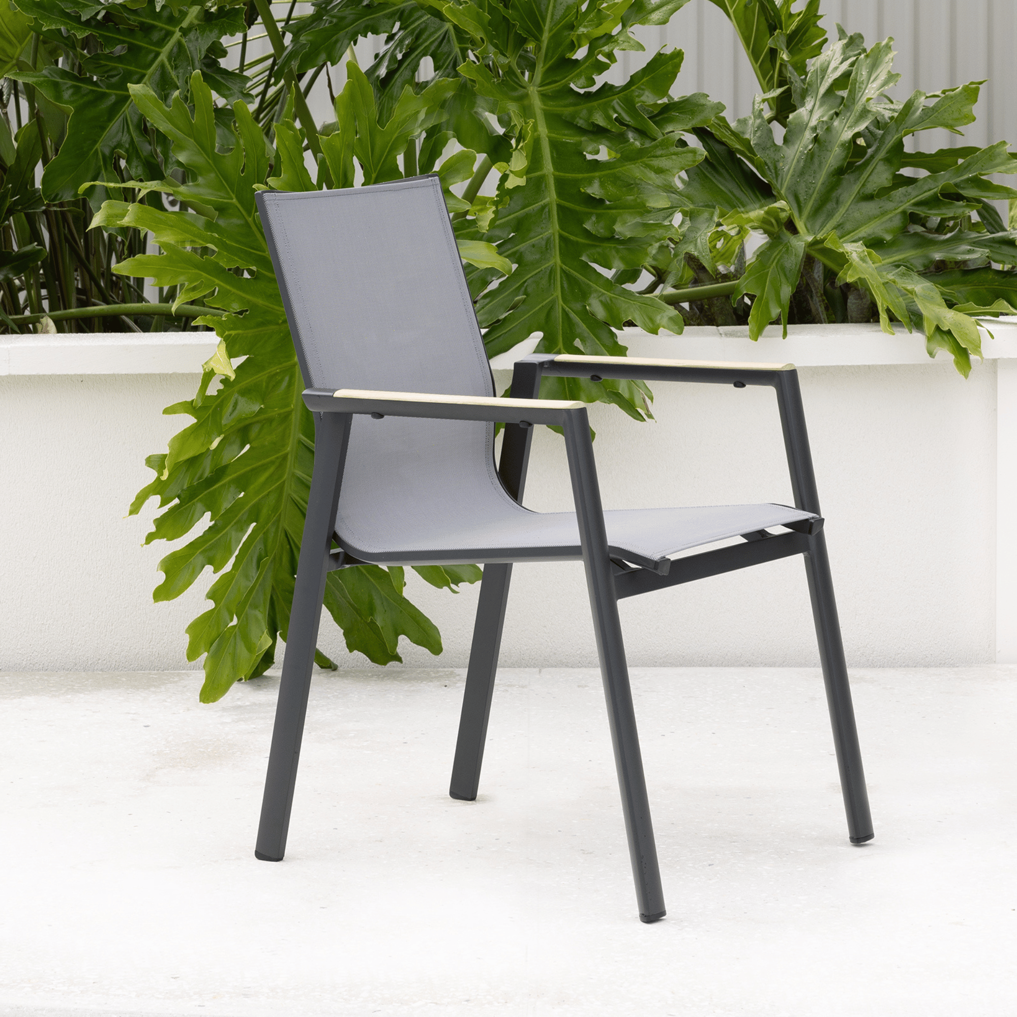 Luca Sling Outdoor Dining Chair - Charcoal