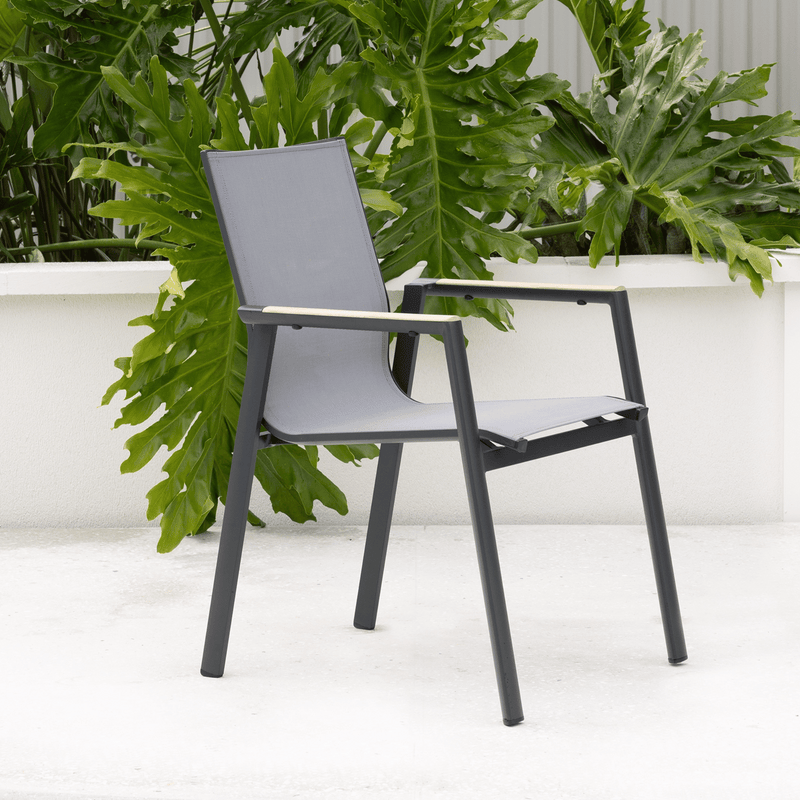 Luca Sling Outdoor Dining Chair Charcoal