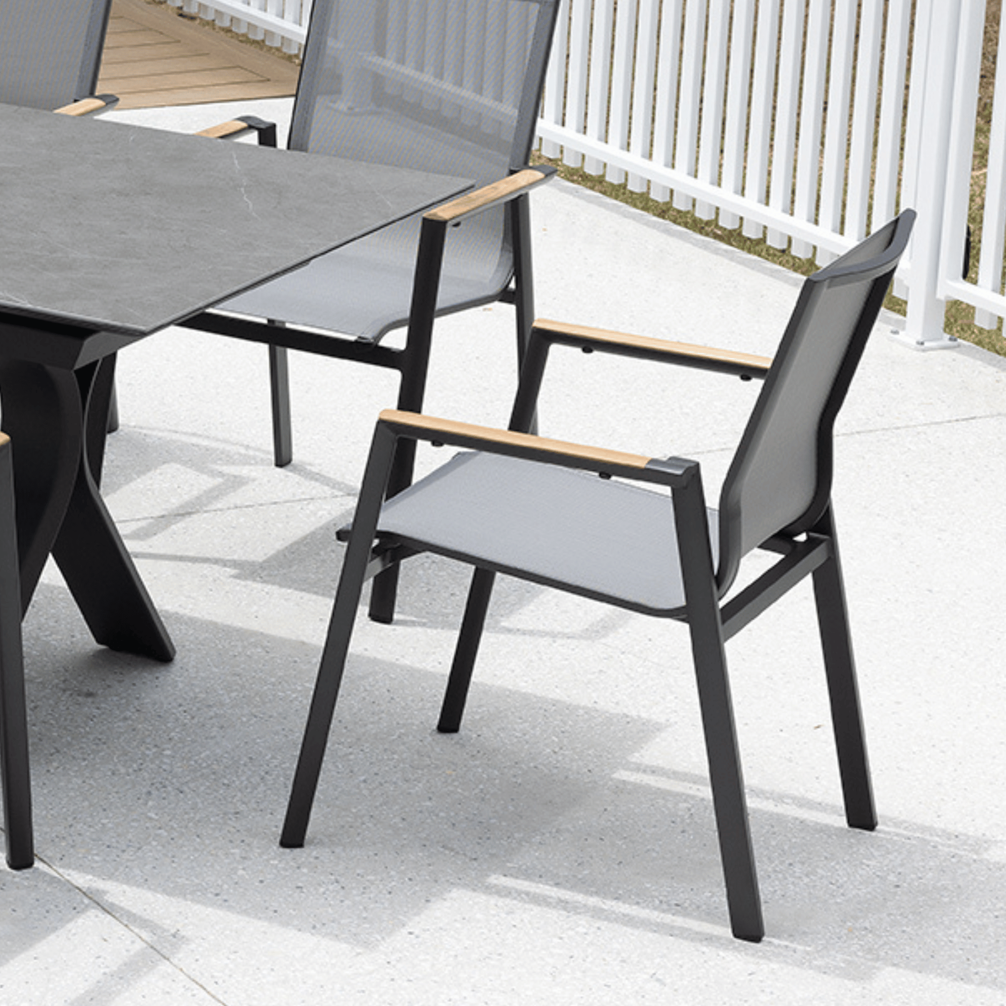 Luca Sling Outdoor Dining Chair - Charcoal