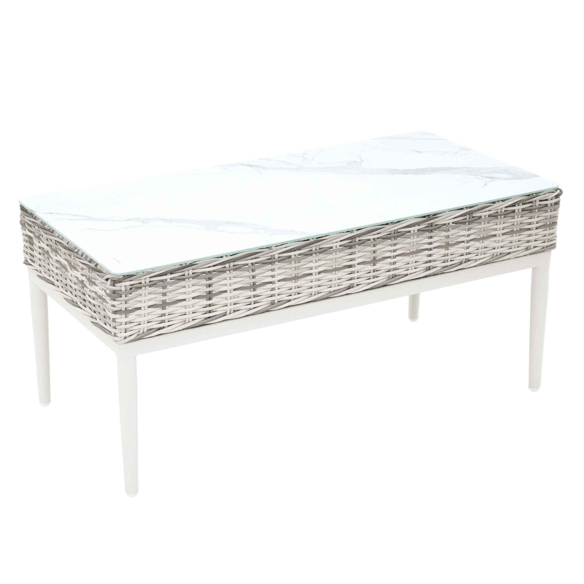 Lucas 4-piece Outdoor Wicker Lounge - Zen White