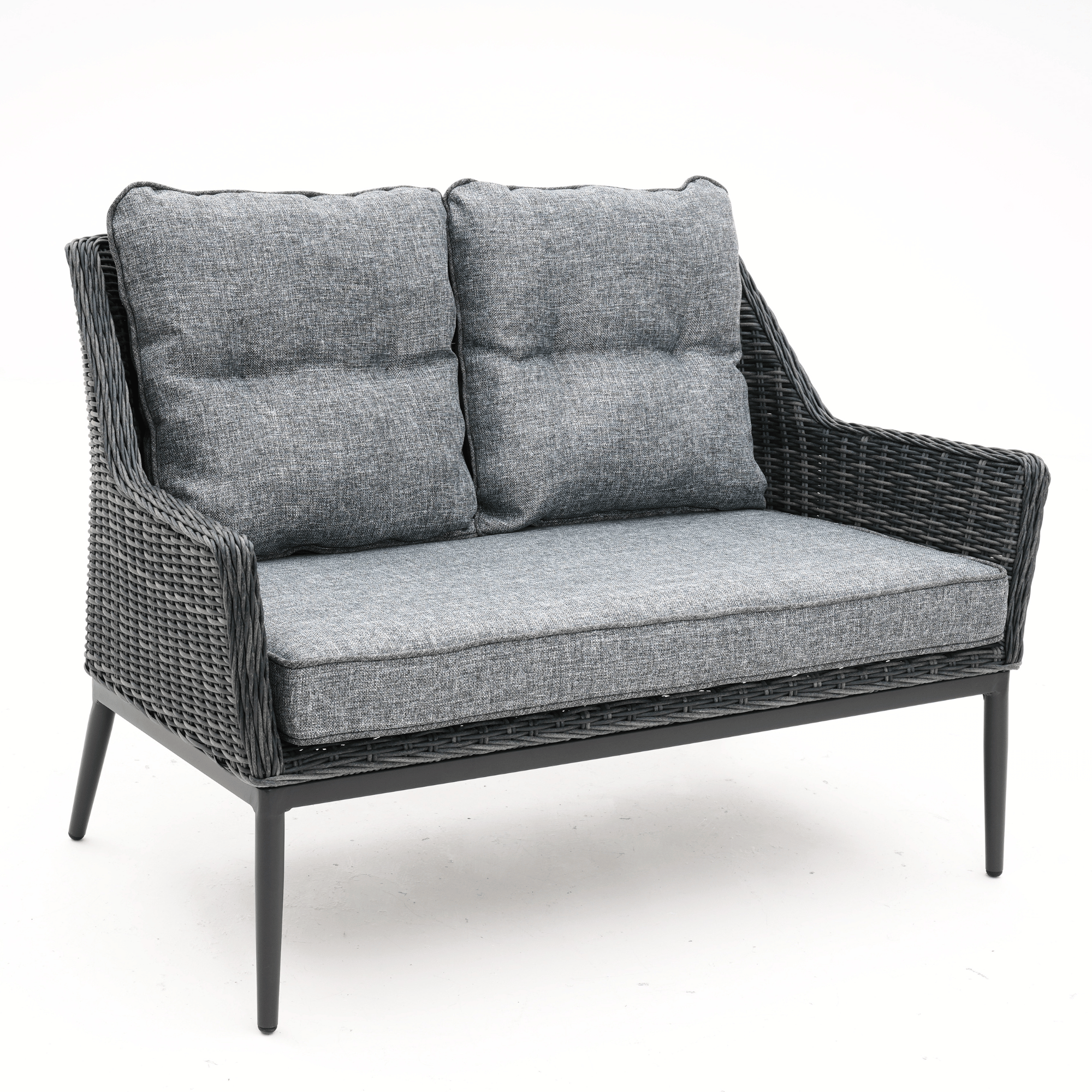 Lucas 4-piece Outdoor Wicker Lounge - Castle Grey