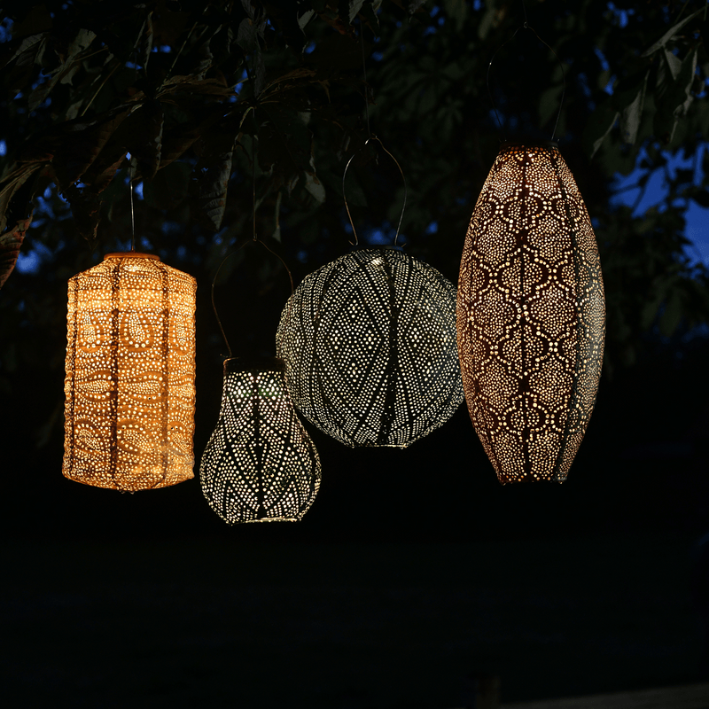 Lace Round 30 - Solar Lantern - Silver - Lumiz