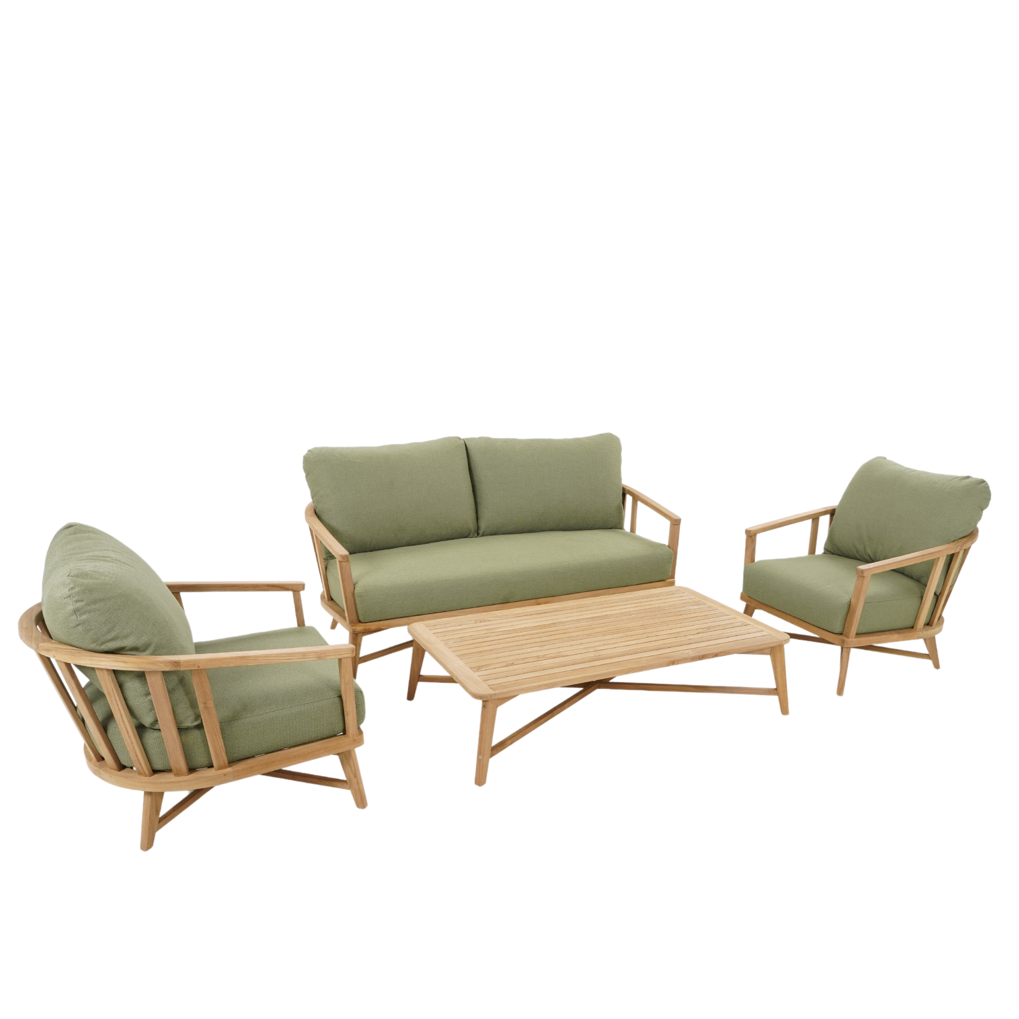 Lyon teak lounge setting - 4 piece outdoor lounge - Fontelina 071