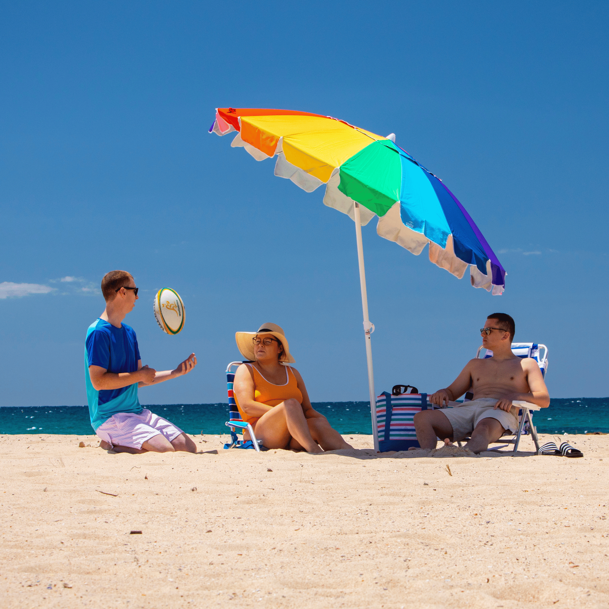 Manly Beach Umbrella 220cm - rainbow - Shelta Australia