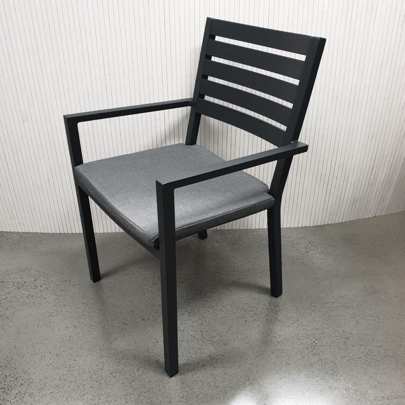 Mayfair outdoor dining chair - gunmetal