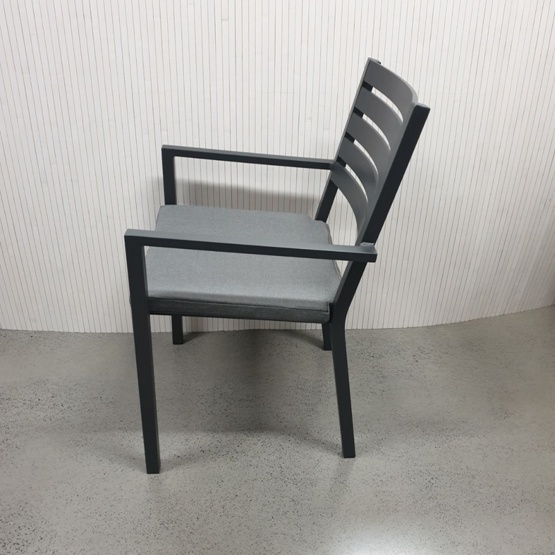 Mayfair outdoor dining chair - gunmetal