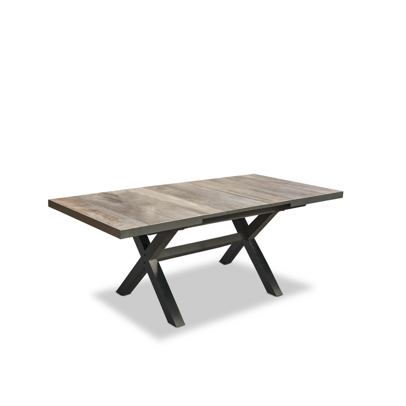 Memphis Wye outdoor extension dining table 165-205cm charcoal