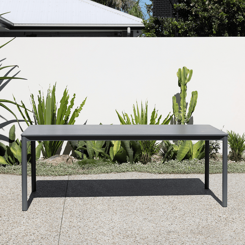 Mesa Slat 200cm Outdoor Dining Table - Charcoal