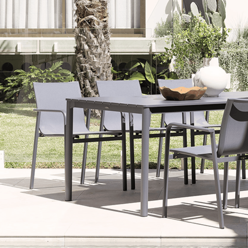 Mesa Slat 200cm Outdoor Dining Table - Charcoal