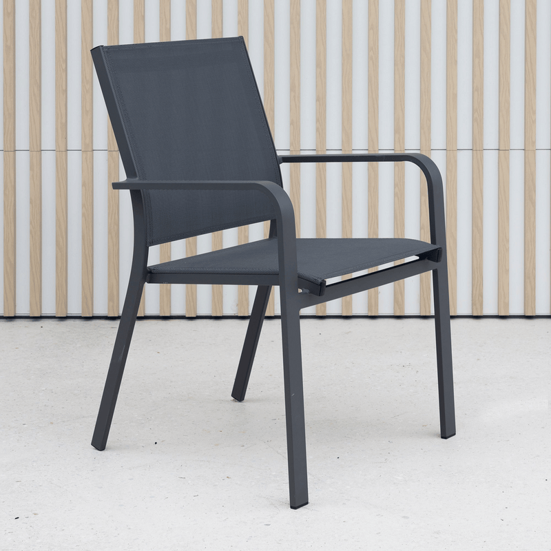 Mons Sling Outdoor Dining Chair - Charcoal/Dark Grey