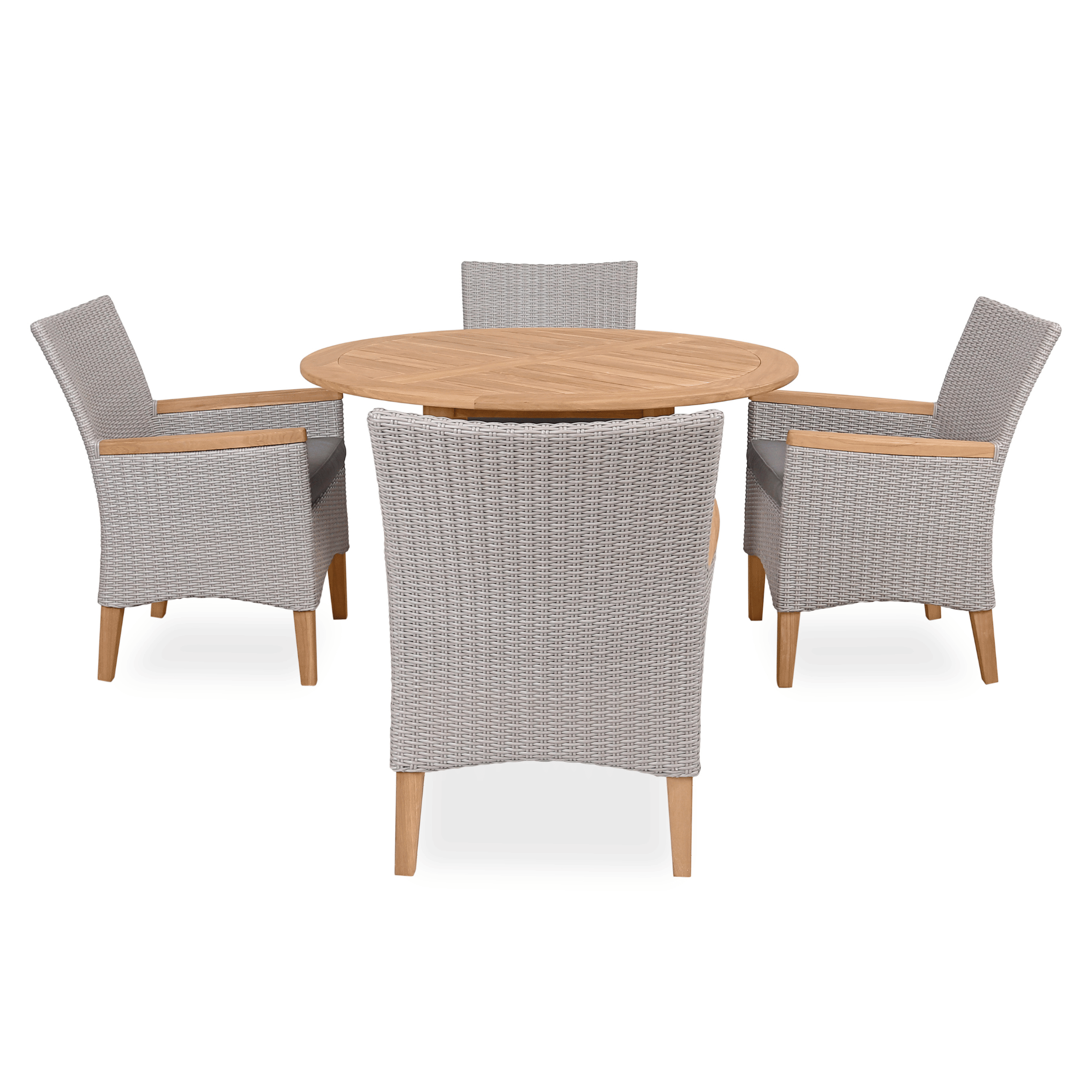 Montego 120cm Round & Florence Wicker 5pce Outdoor Dining Setting