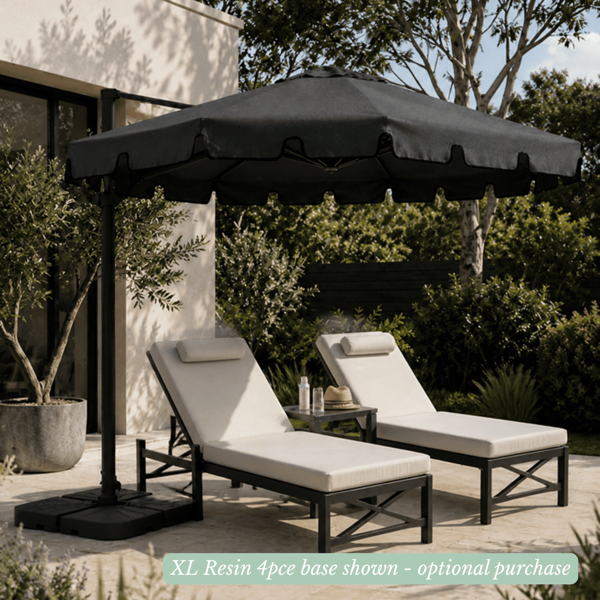 Montego 380cm cantilever umbrella charcoal ridge