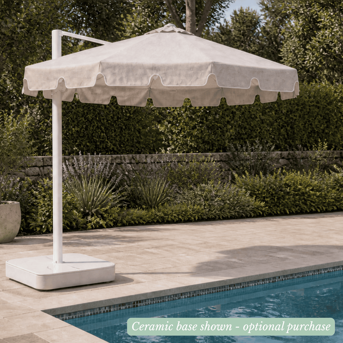 Montego 380cm champagne canopy with scalloped edge