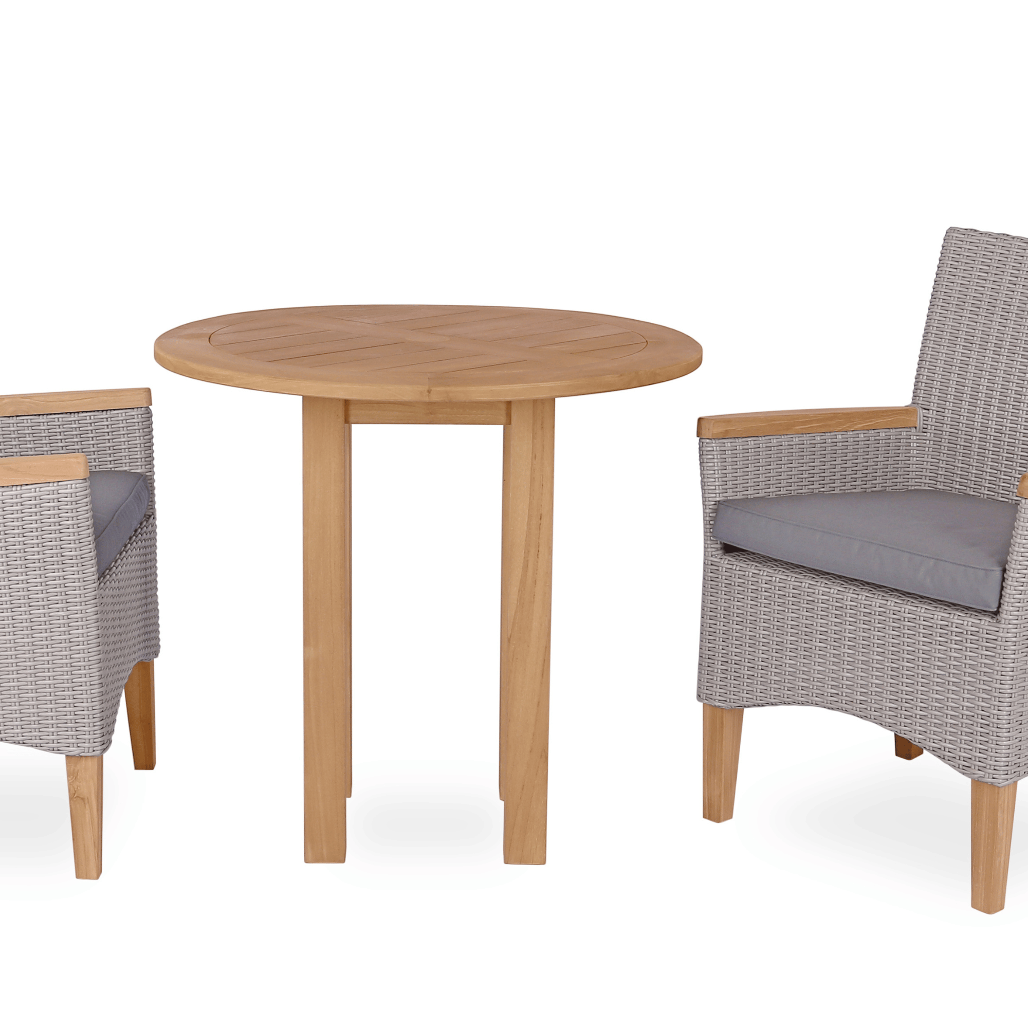 Montego 80cm Round & Florence Wicker 3pce Outdoor Dining Setting