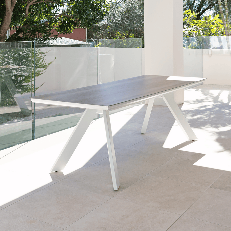 Monterrey Outdoor Dining Table 230 x 90cm White