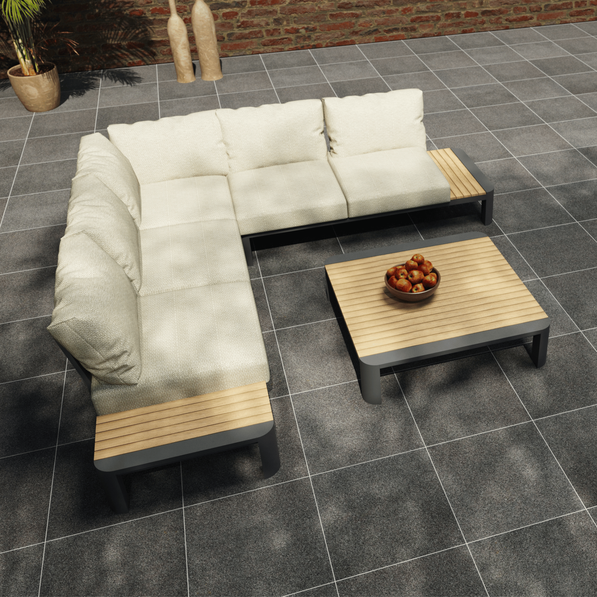 Nakarin Outdoor Corner Lounge with 80cm Coffee Table