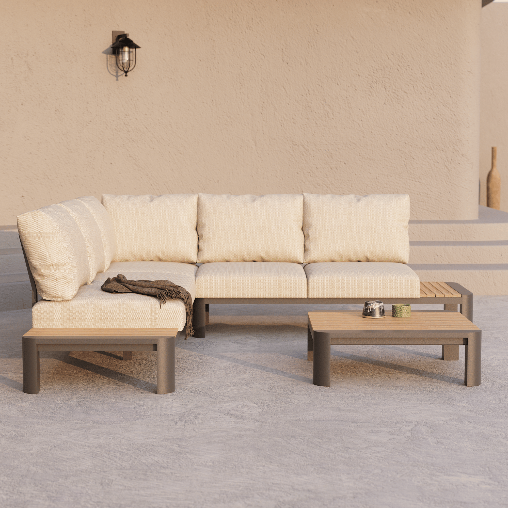 Nakarin Outdoor Corner Lounge with 80cm Coffee Table