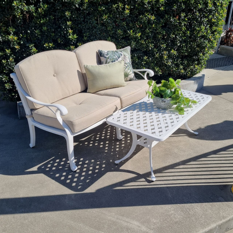 Nassau Coffee Table, Nassau Twin-seat sofa, 2piece Outdoor Lounge Setting