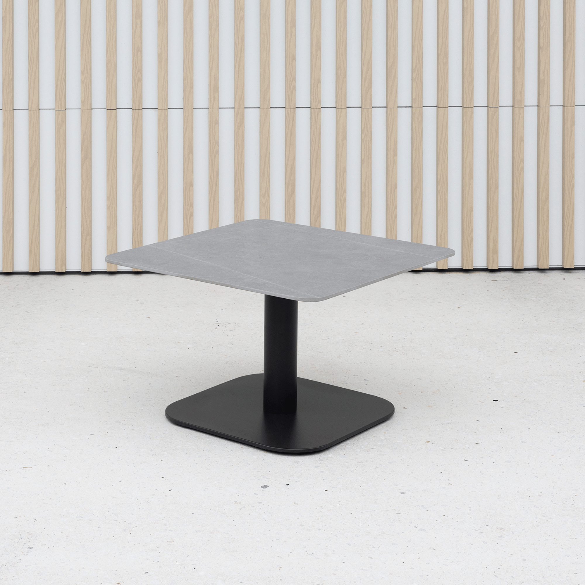 New Wave 59cm Square Side Table - Charcoal/Sintered Stone