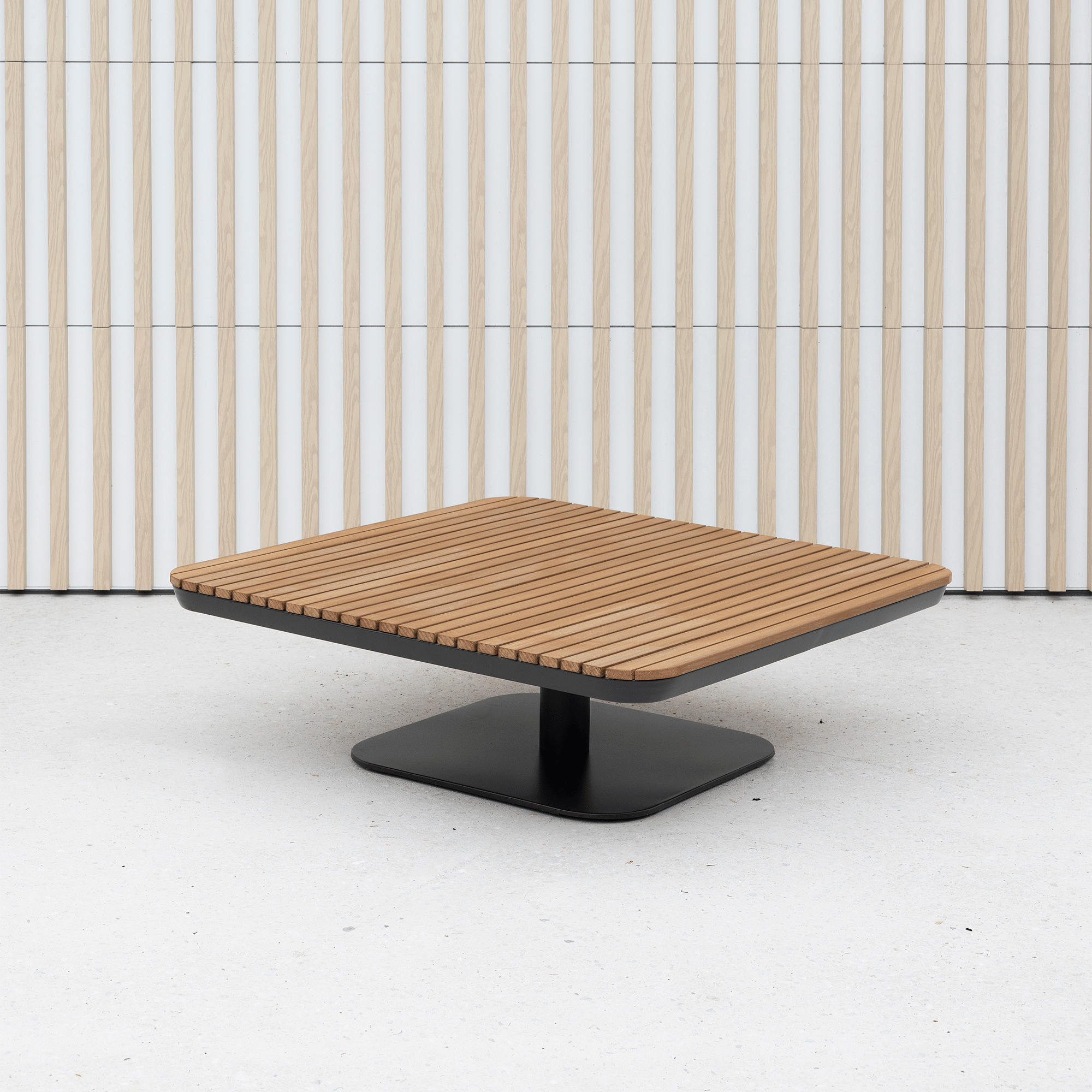 New Wave 90cm Square Coffee Table - Charcoal/Wood-look
