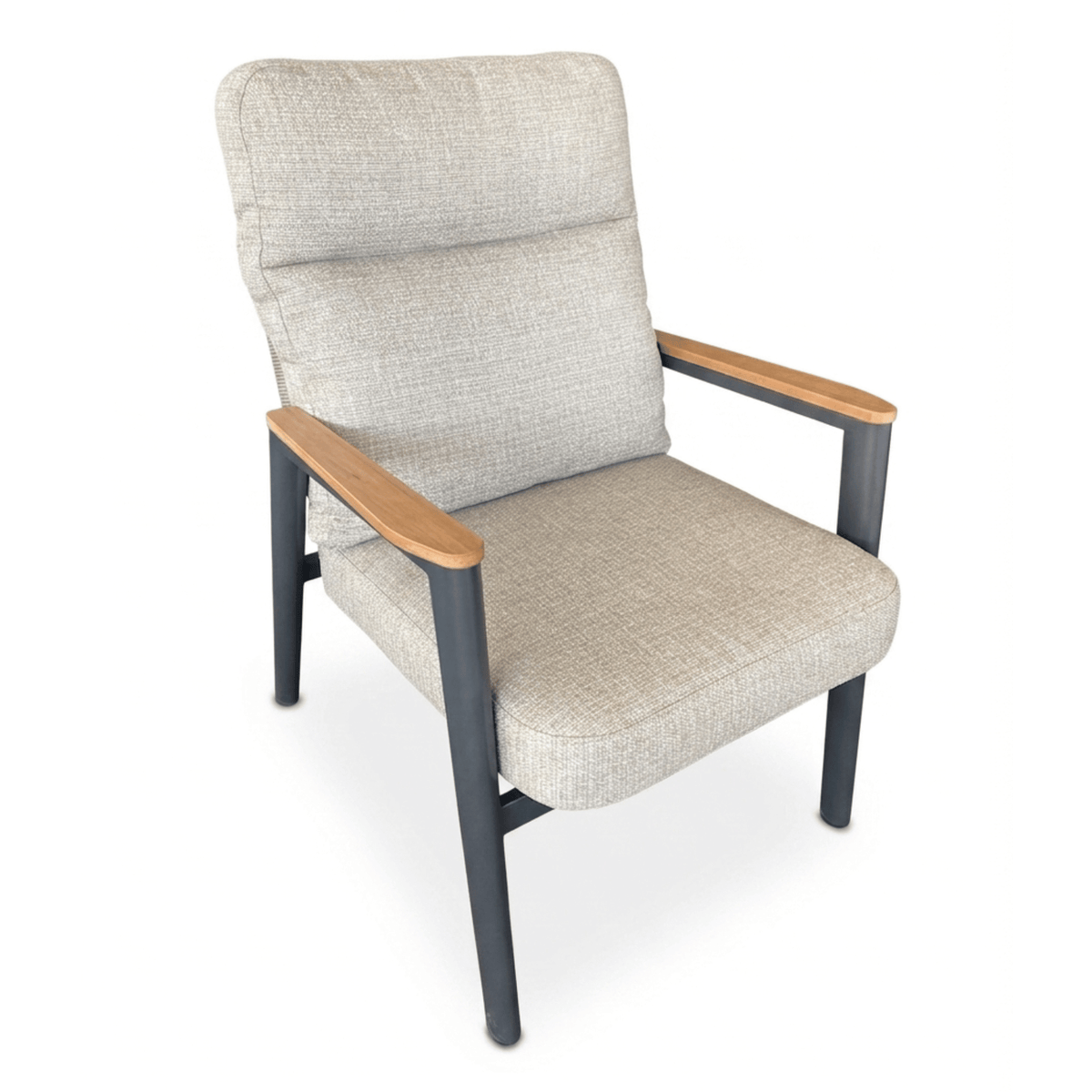 Phoenix & Oslo 110cm Round 5pce Lounge Dining Setting - Charcoal