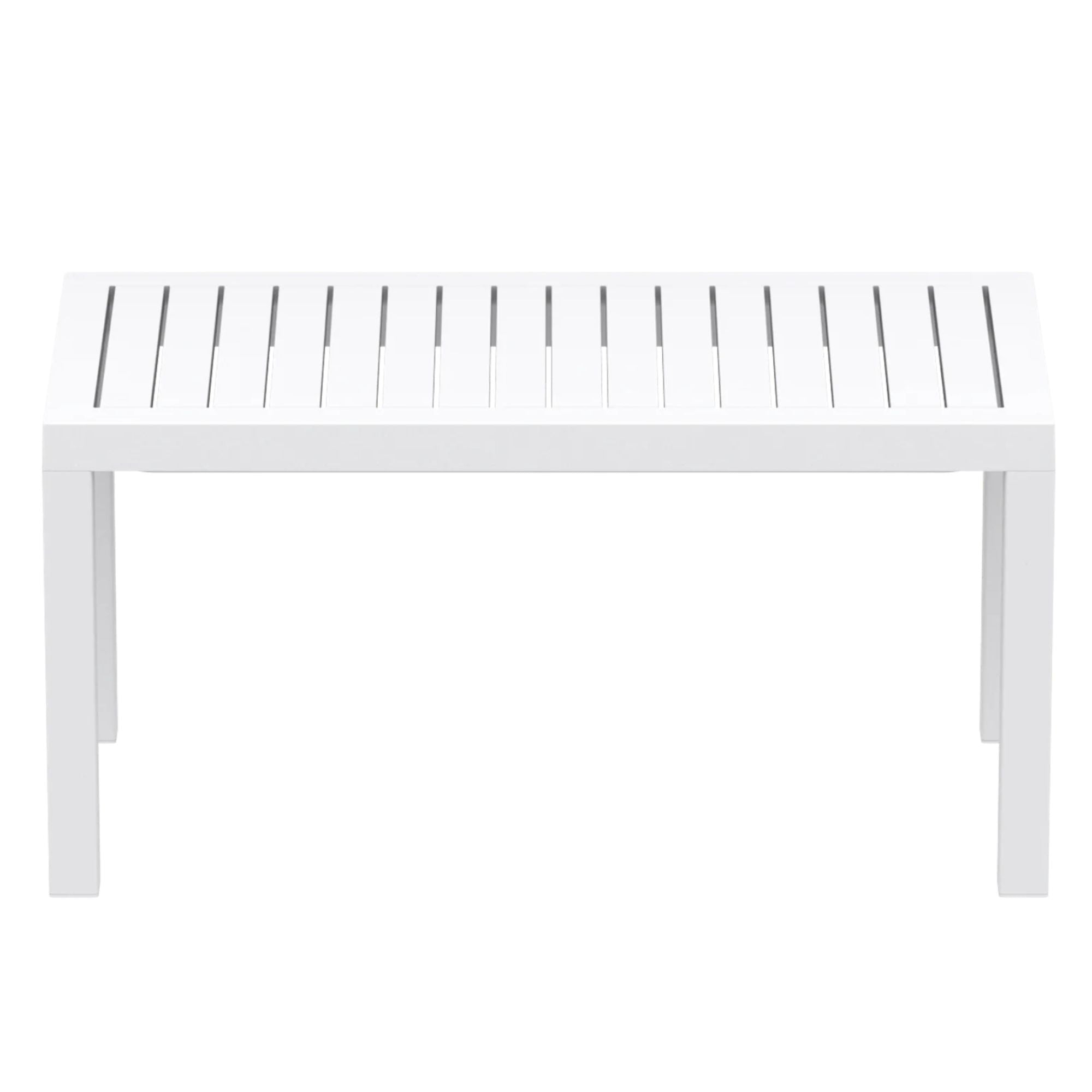 Long side view of Siesta Ocean 90x45cm Coffee Table - White - Commercial Grade