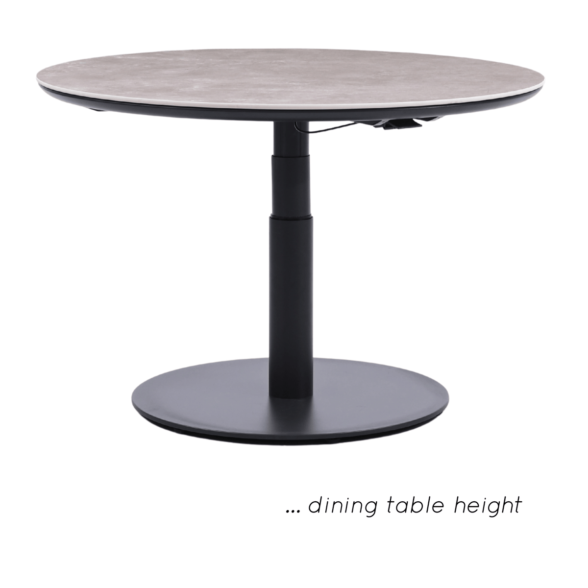 Phoenix Adjustable Height 110cm Round Coffee to Dining Table - Charcoal