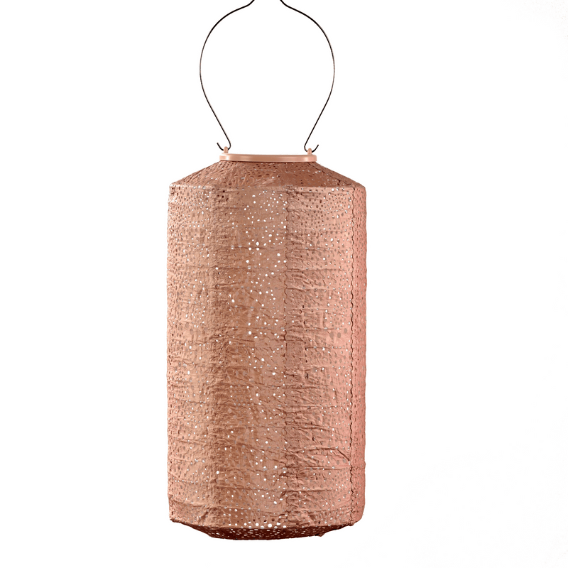 Paisley Cylinder 18 - Solar Lantern - Pink - Lumiz