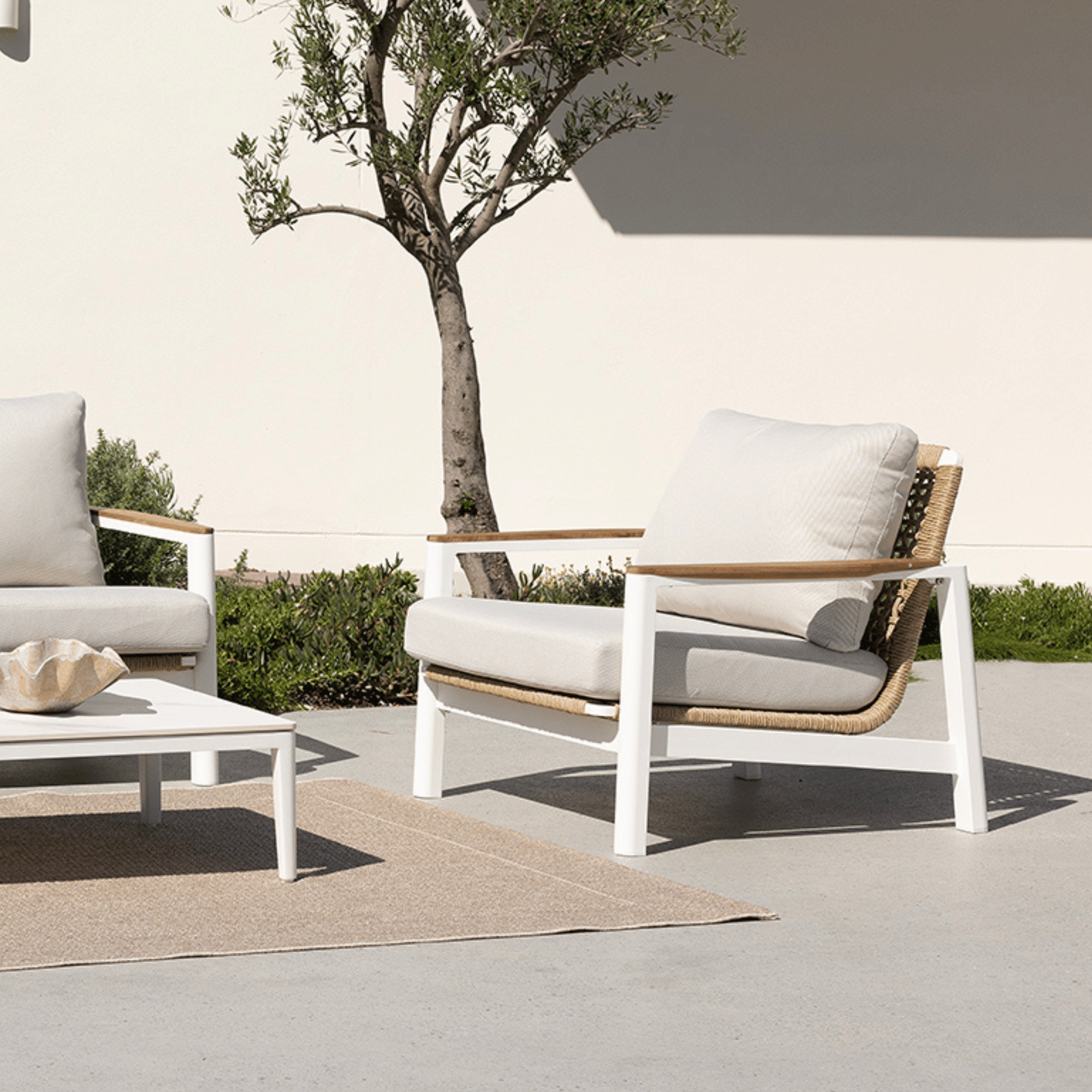 Reyne Lounge Setting - 4 piece White Outdoor Lounge