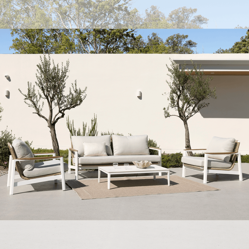 Reyne Lounge Setting - 4 piece White Outdoor Lounge