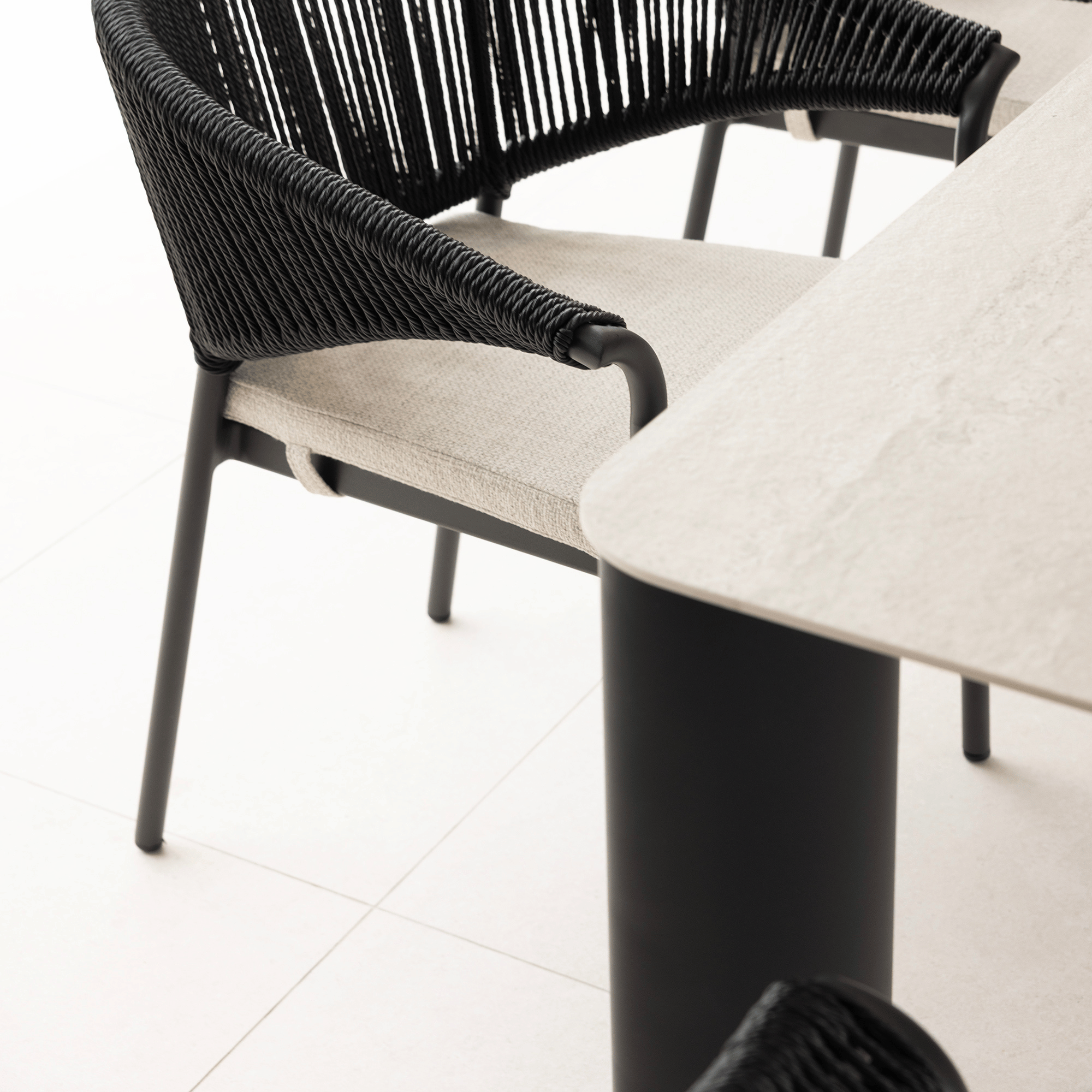Rhonda 280cm Outdoor Dining Table - Black with Sintered Stone Top
