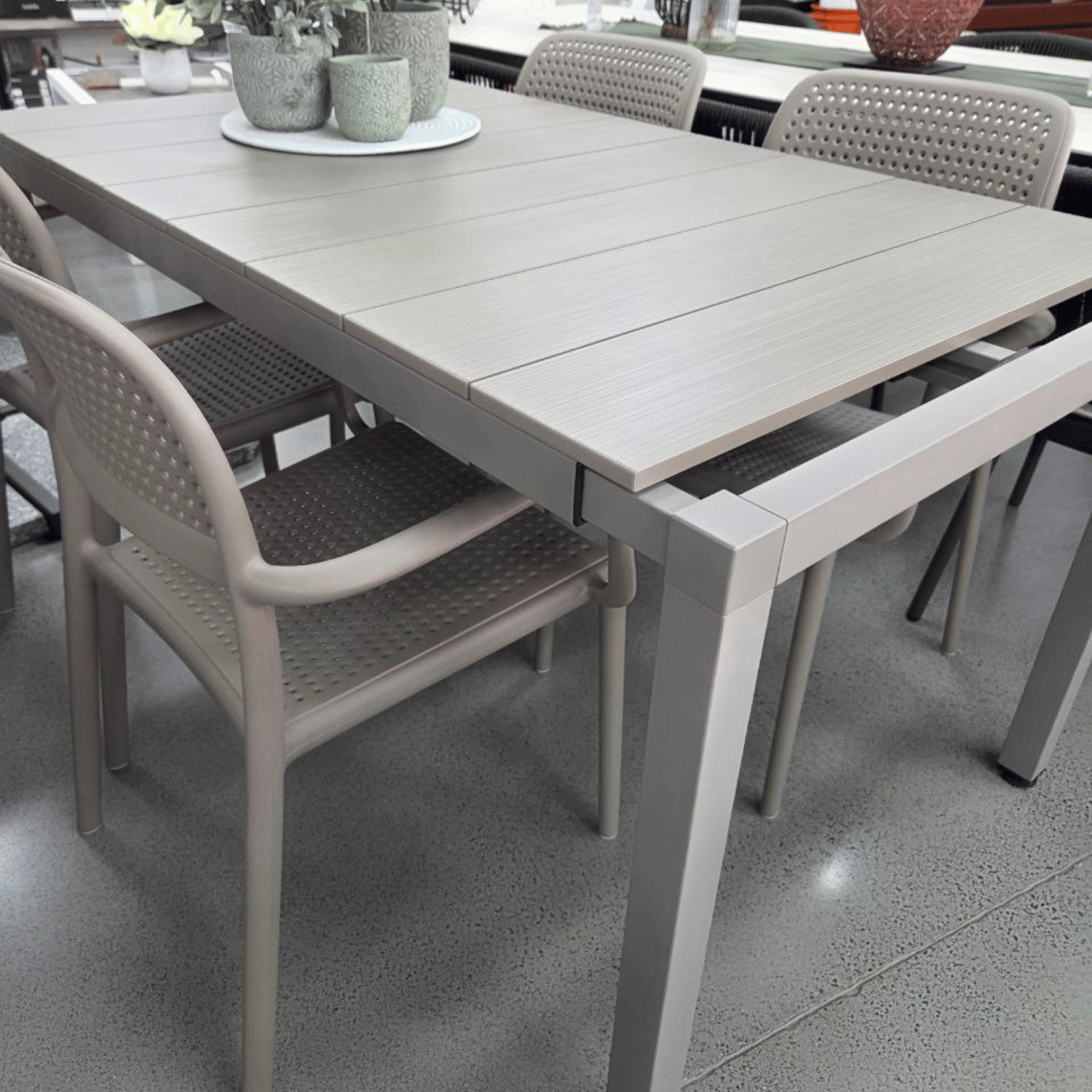 Rio Extendable Table 140-210cm with Bora Armchair 5 piece Outdoor Dining Setting