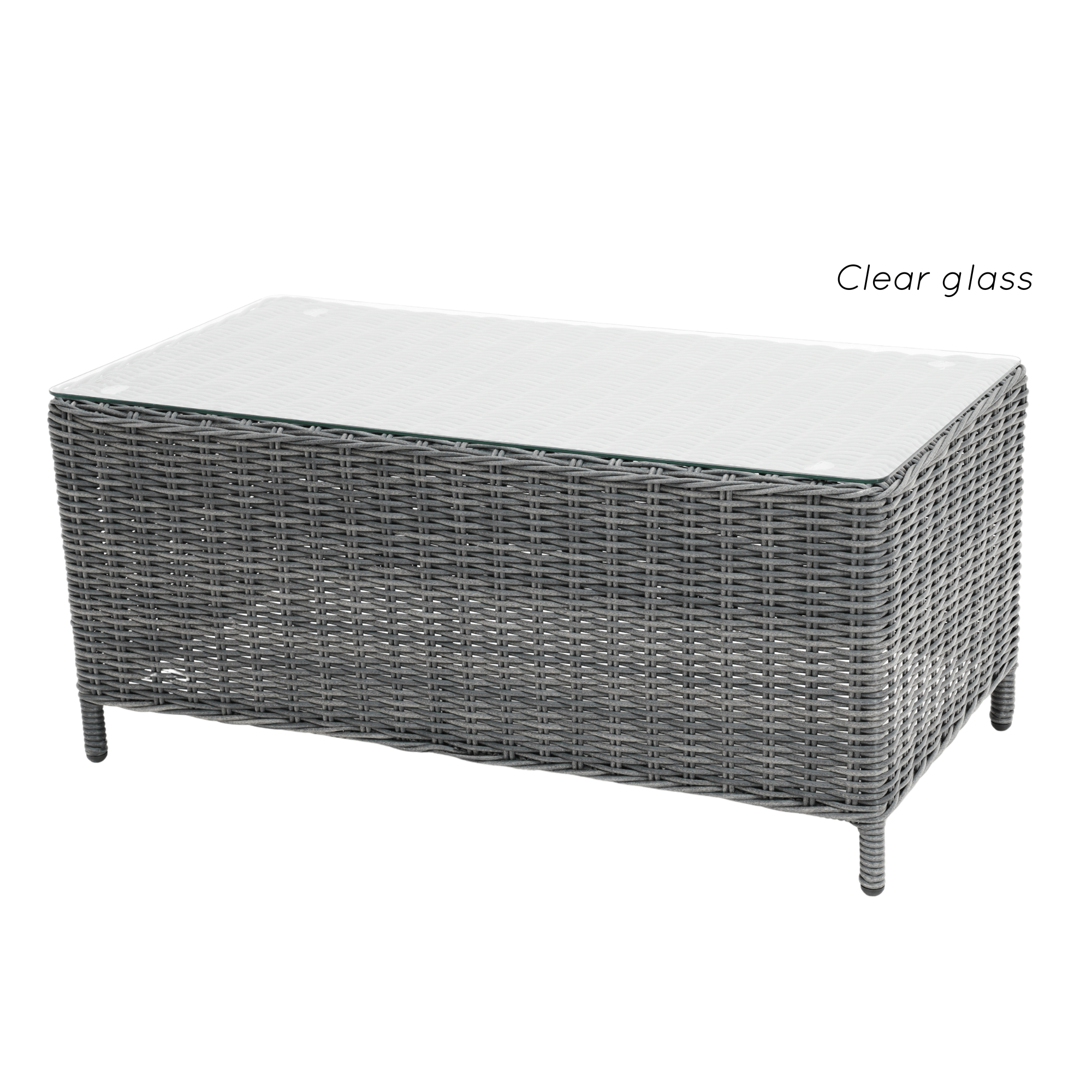 Swiss 4-piece Outdoor Wicker Lounge Set with 2-seater - Castle Grey Wicker
