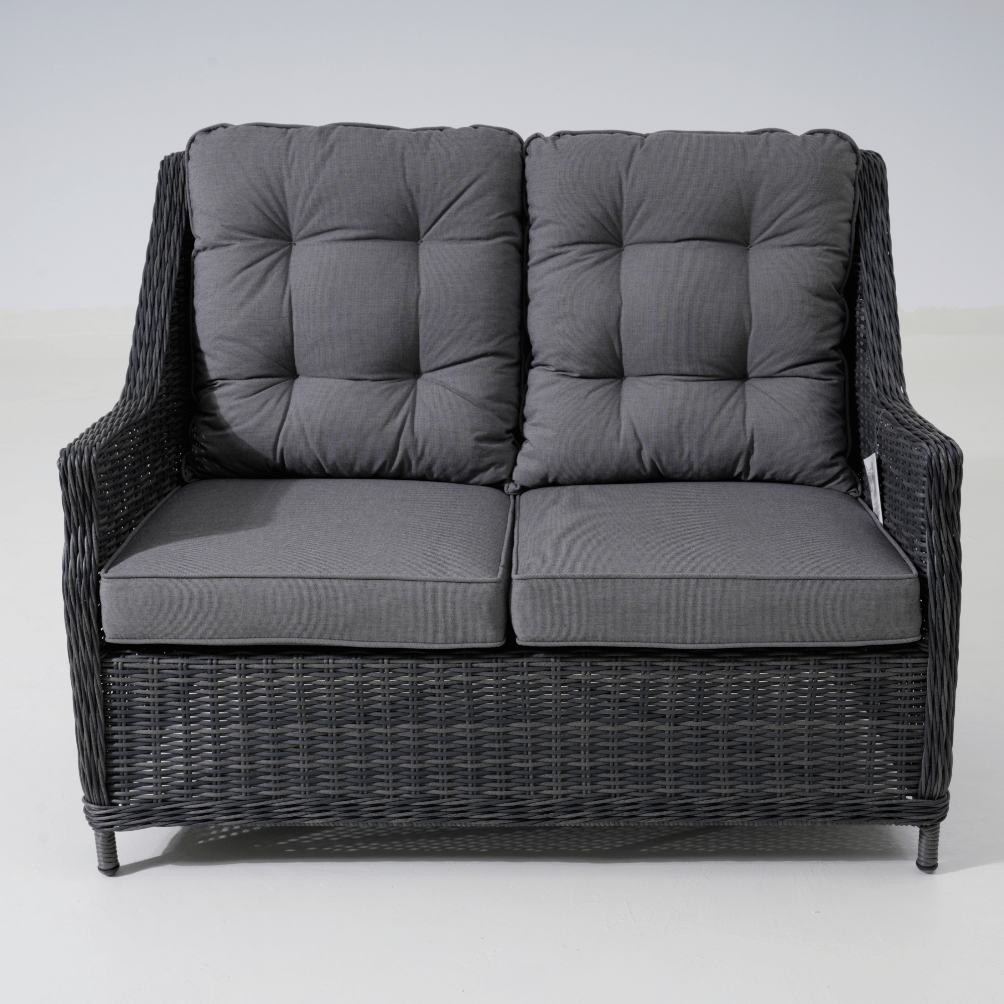 Swiss 4-piece Outdoor Wicker Lounge Set with 2-seater - Castle Grey Wicker