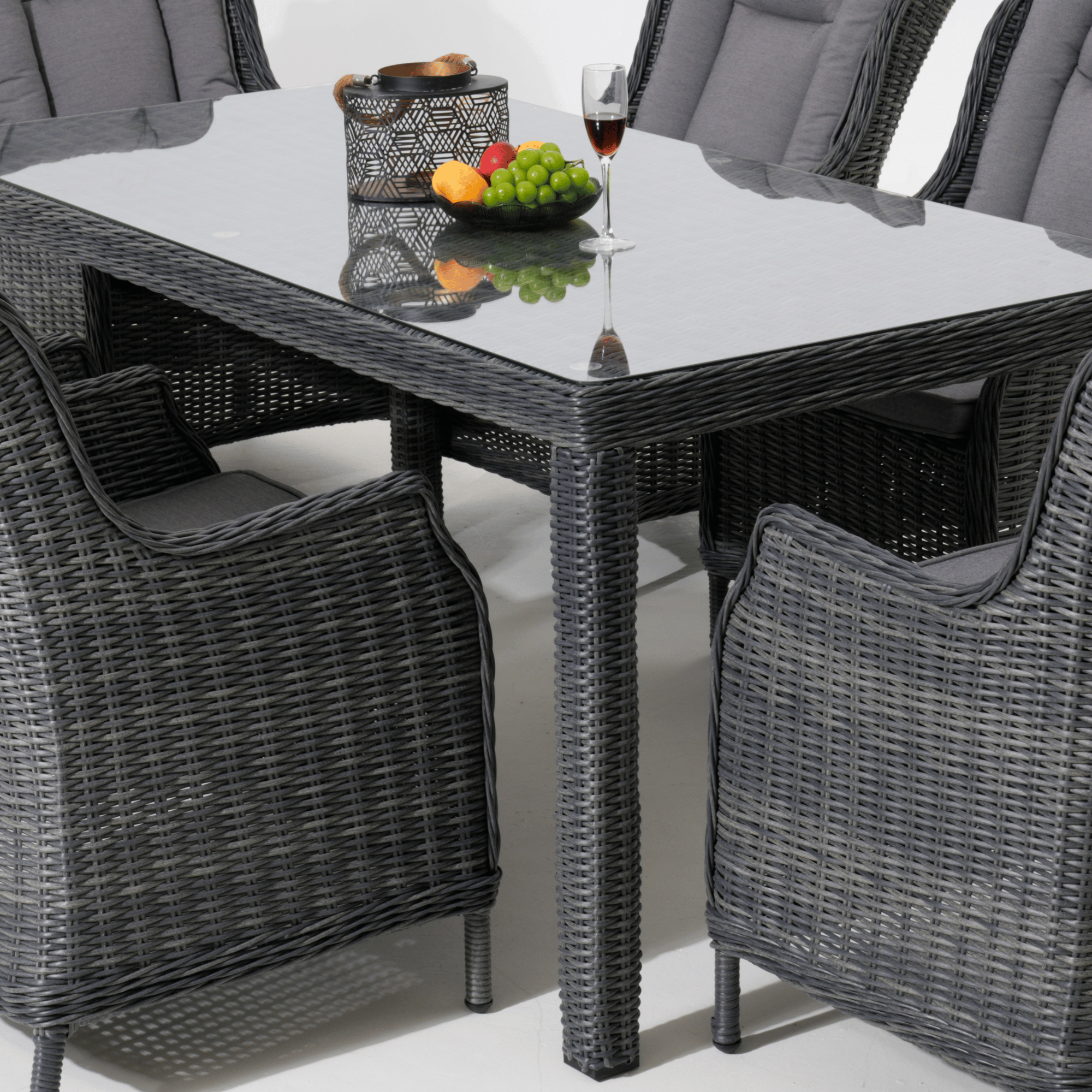 San Jose 7-piece Outdoor Wicker Dining Setting - Castle Grey