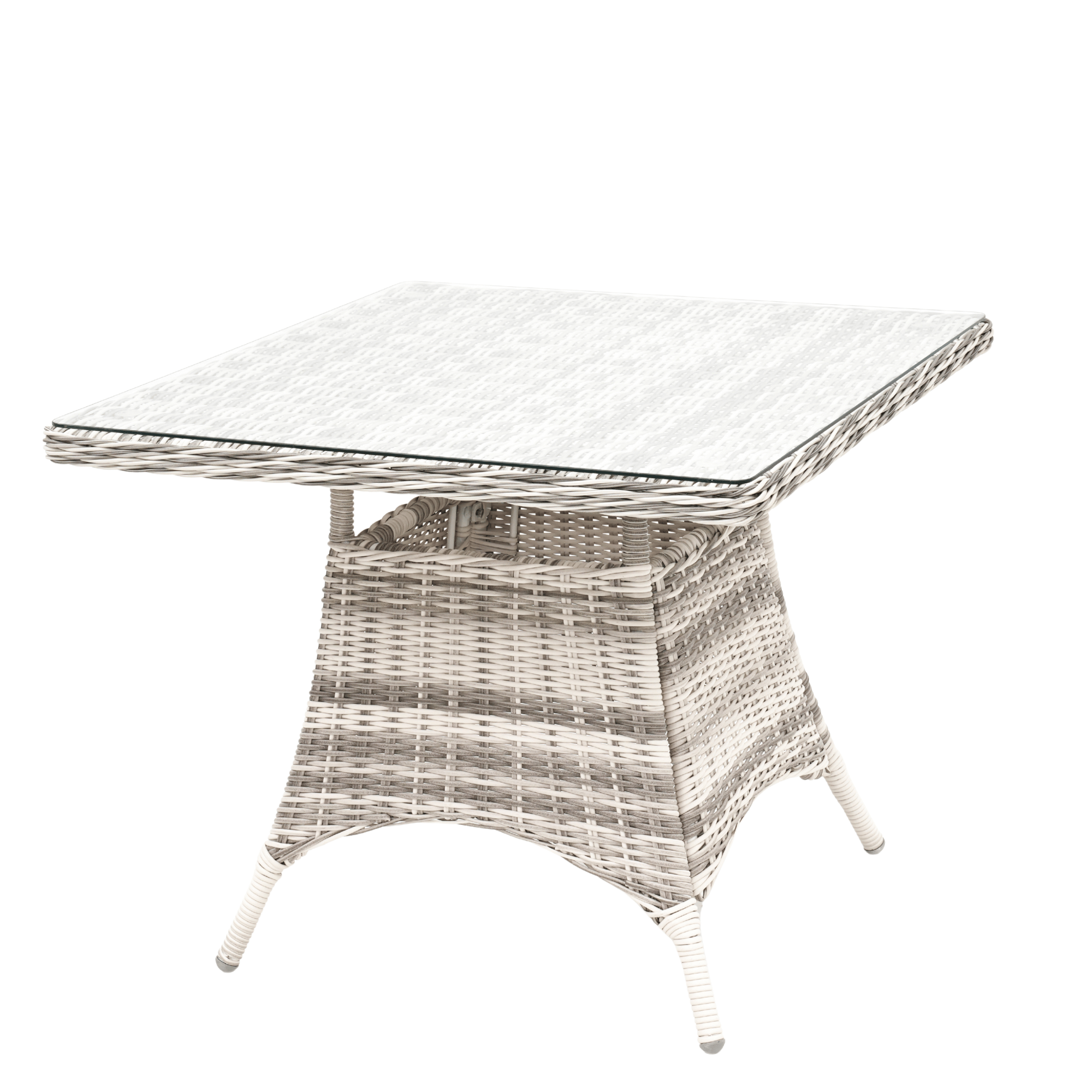 San Jose 5-piece Outdoor Wicker Dining Setting - Zen White