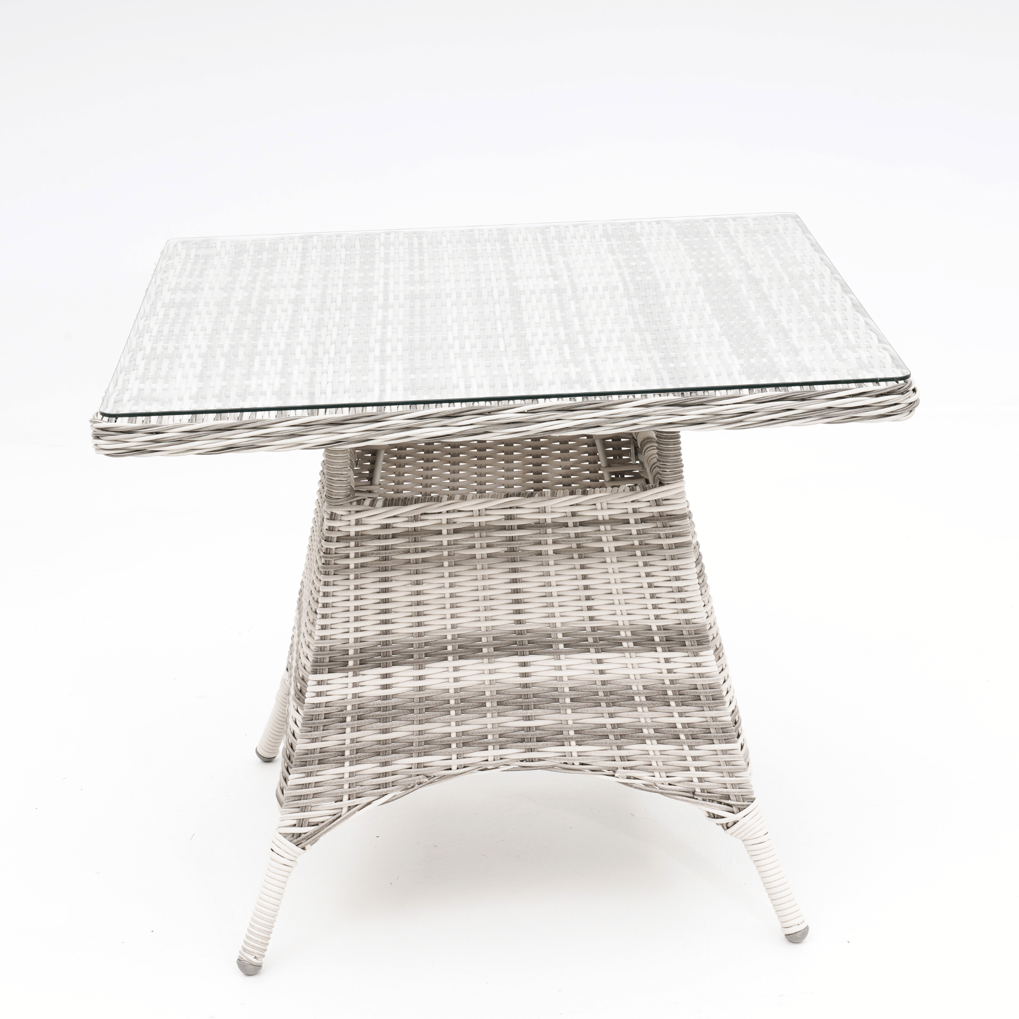 San Jose 90cm Square Outdoor Wicker Dining Table - Zen White