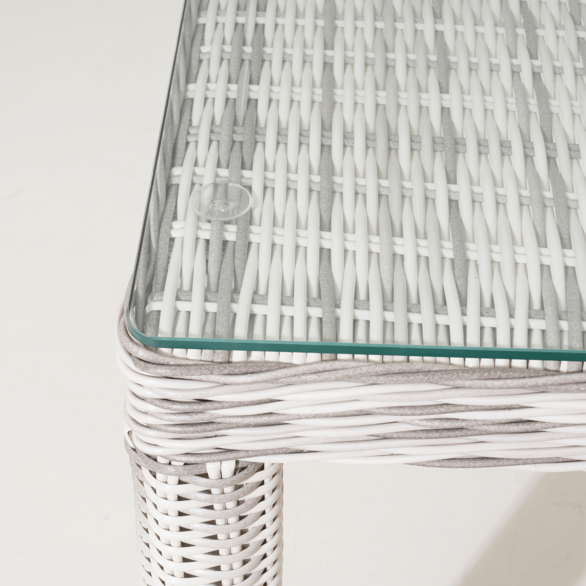 San Jose 230cm Outdoor Wicker Dining Table - Zen White