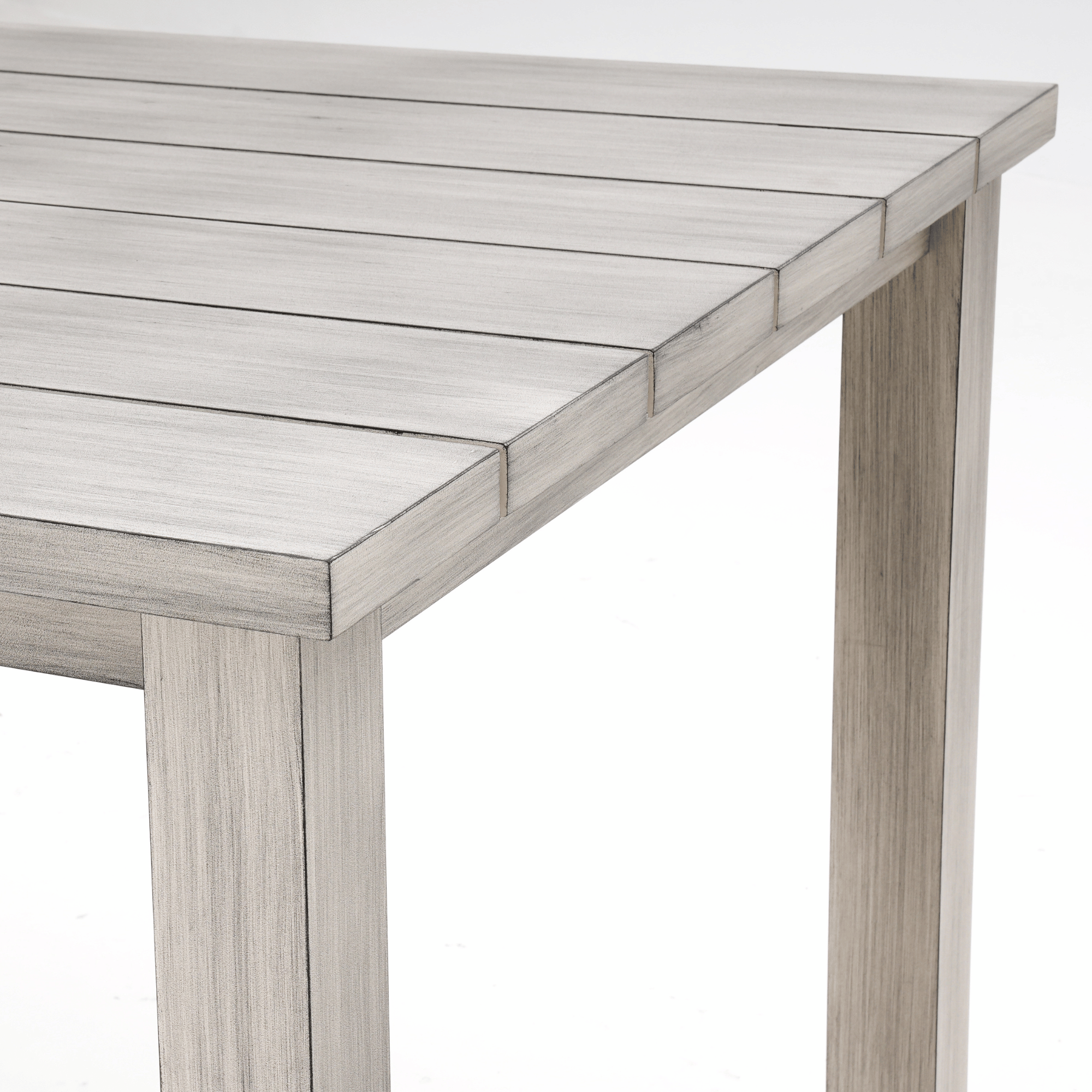 Sandy Bay Dining Table with San Jose Wicker Chairs 7‑piece Outdoor Wicker Dining Set - Zen White