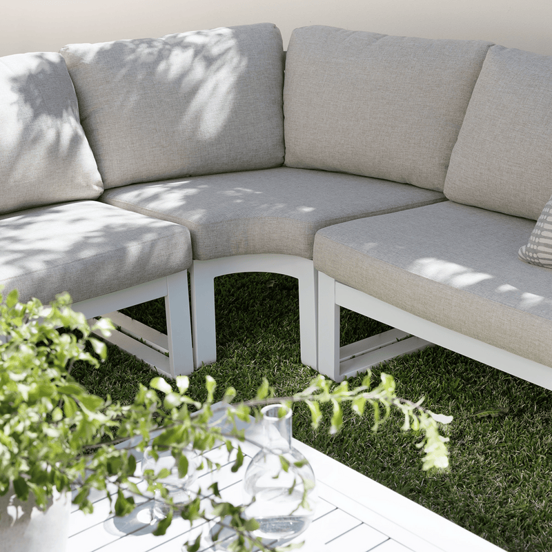 Santiago Outdoor Corner Lounge White/Natural