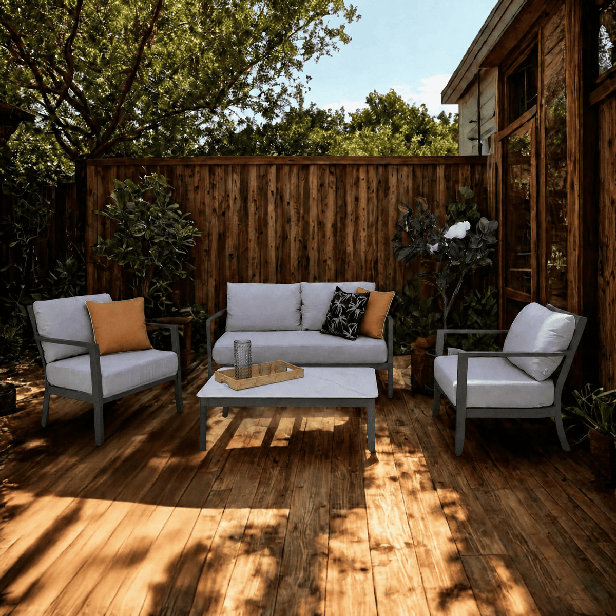 Saratoga 4pce Lounge Setting - Charcoal