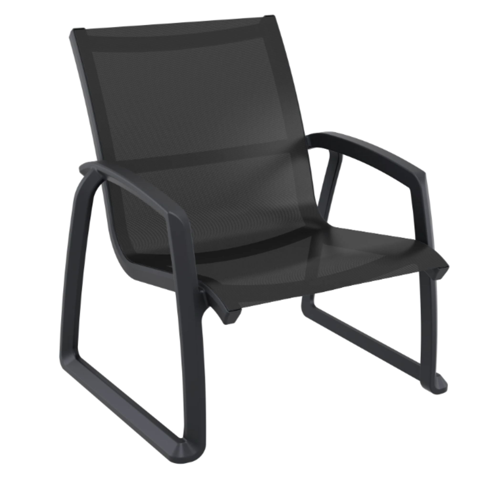 Siesta Pacific Single Lounge Chair - Black - Commercial Grade