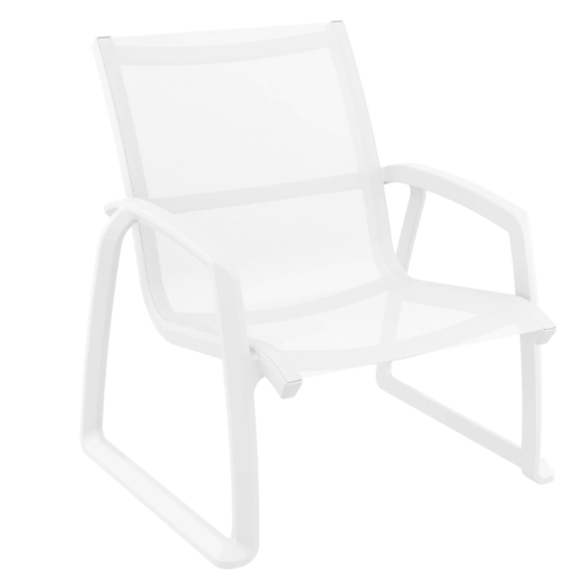 Siesta Pacific Single Lounge Chair - White - Commercial Grade