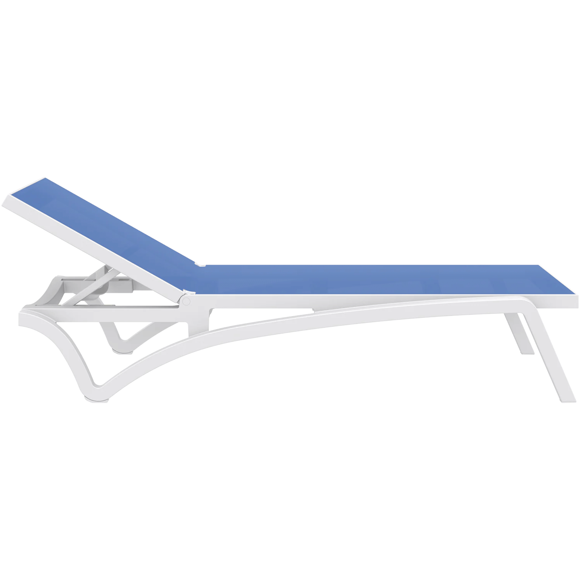 Siesta Pacific Sunlounge - White/Blue - Commercial Grade