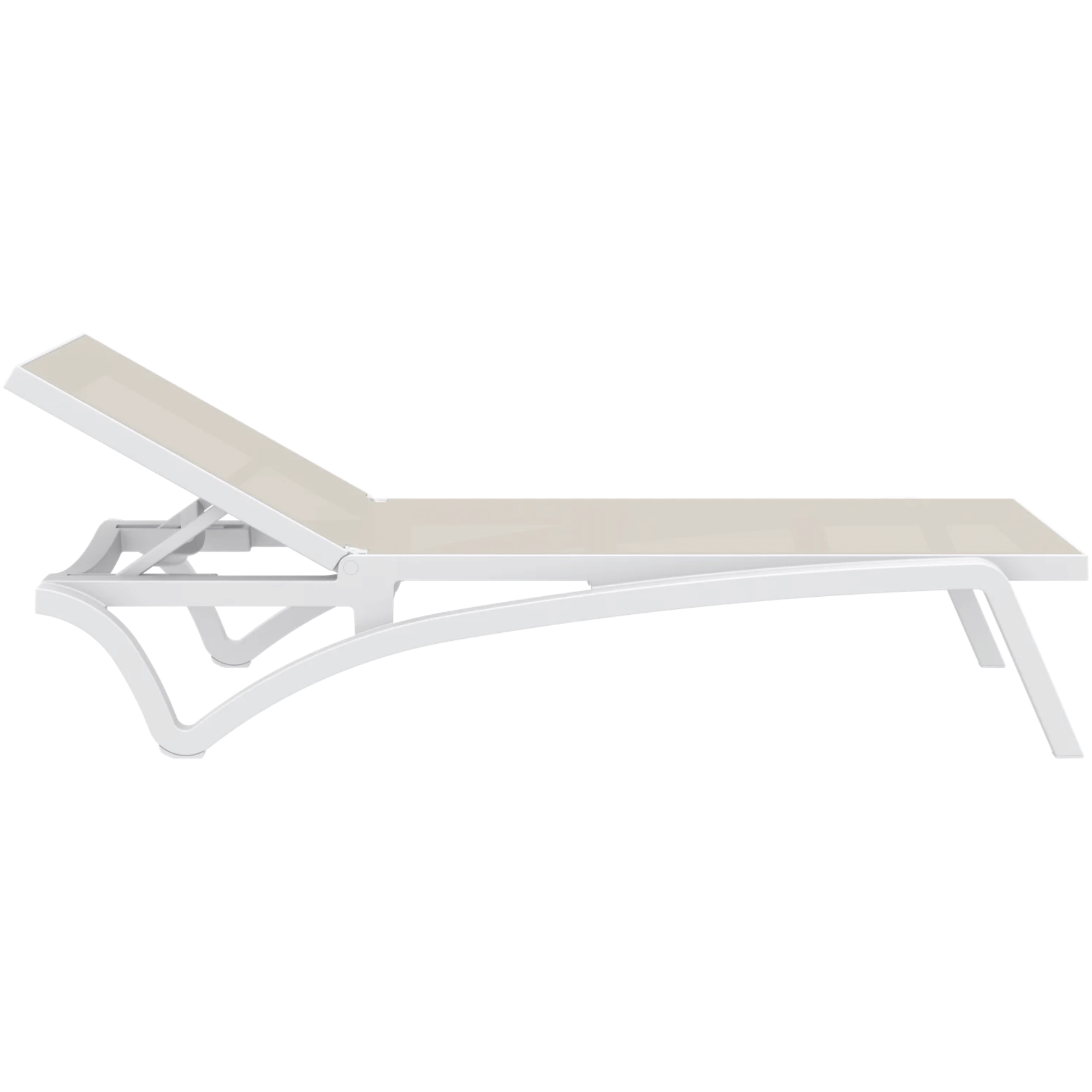 Siesta Pacific Sunlounge - White/Taupe - Commercial Grade