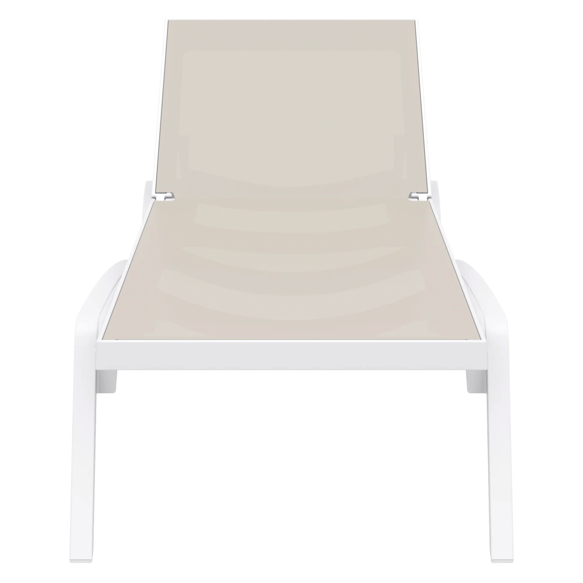 Siesta Pacific Sunlounge - White/Taupe - Commercial Grade