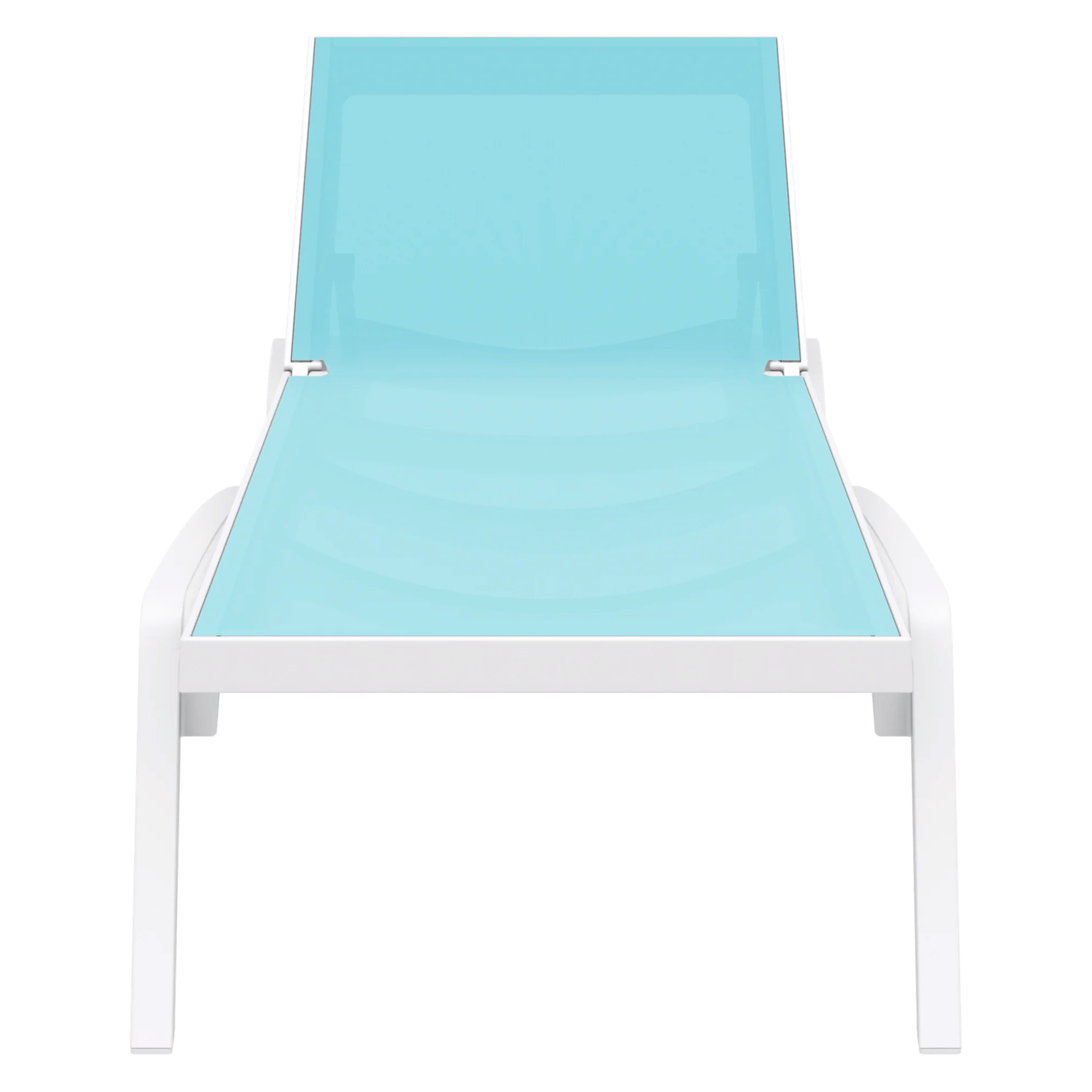 Siesta Pacific Sunlounge - White/Turquoise - Commercial Grade